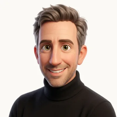 Animated-style portrait of Chris Lamb